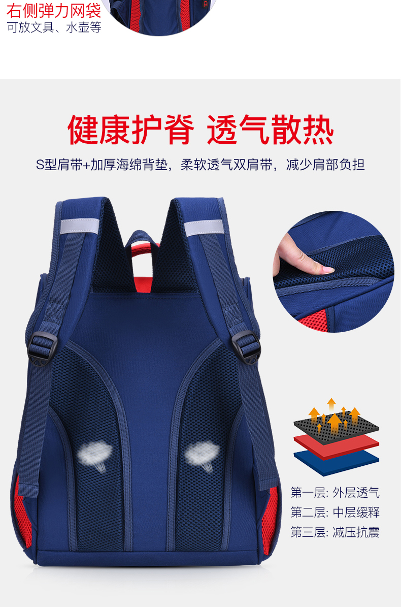 醇龙创意款小学生1-6年级书包定制 透气减负防泼水小学生书包定制LOGO醇龙箱包--专业生产箱包18年